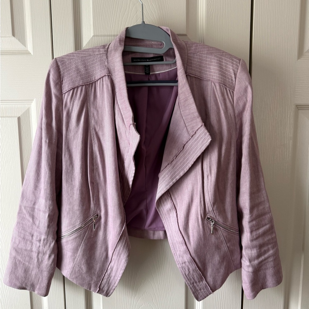 White House Black Market Lavender Open-Front Women's Jacket